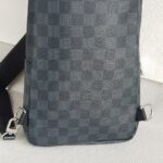 LV Avenue World Map Bumbag Black/Grey Damier Graphite Coated Canvas/Leather and Silver Hardware #RTET-1 - Image 6