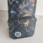 LV Avenue World Map Bumbag Black/Grey Damier Graphite Coated Canvas/Leather and Silver Hardware #RTET-1 - Image 5
