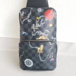 LV Avenue World Map Bumbag Black/Grey Damier Graphite Coated Canvas/Leather and Silver Hardware #RTET-1 - Image 2