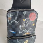 LV Avenue World Map Bumbag Black/Grey Damier Graphite Coated Canvas/Leather and Silver Hardware #RTET-1 - Image 4