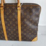 LV Document Bag Brown Monogram Coated Canvas with Leather and Gold Hardware #RTUO-2 - Image 3