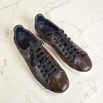 LV Frontrow Size 36 Sneaker Brown Monogram Coated Canvas with Gold Hardware #RKUT-8