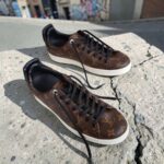 LV Frontrow Size8 Sneaker Brown Monogram Coated Canvas with Silver Hardware #RKUT-2