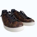 LV Frontrow Size8 Sneaker Brown Monogram Coated Canvas with Silver Hardware #RKUT-2 - Image 3