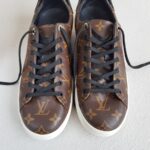 LV Frontrow Size8 Sneaker Brown Monogram Coated Canvas with Silver Hardware #RKUT-2 - Image 2
