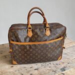 LV Vintage Document Bag Brown Monogram Coated Canvas with Leather and Gold Hardware #RTCY-3