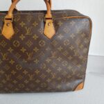 LV Vintage Document Bag Brown Monogram Coated Canvas with Leather and Gold Hardware #RTCY-3 - Image 7