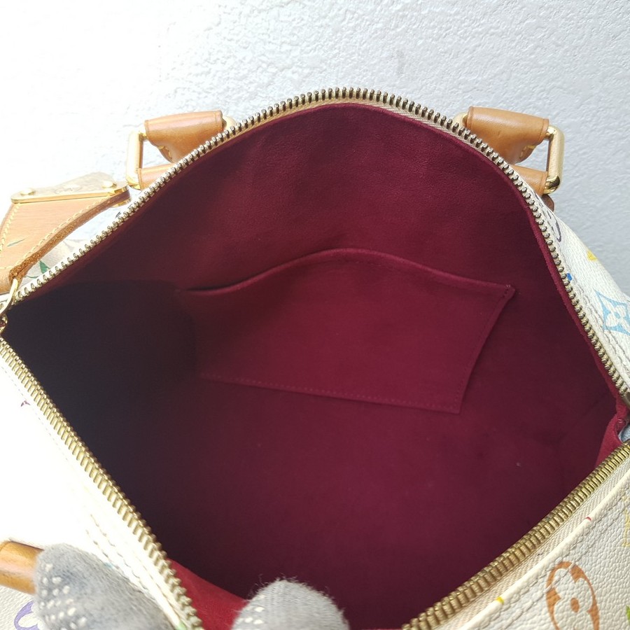 LV Vintage Speedy Multicolor Monogram Coated Canvas with Leather and Gold Hardware #RSRR-1 - Image 27