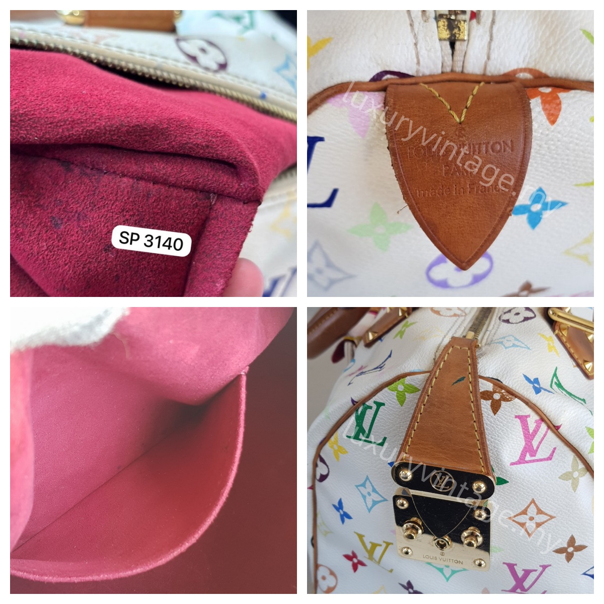 LV Vintage Speedy Multicolor Monogram Coated Canvas with Leather and Gold Hardware #RSRR-1 - Image 24