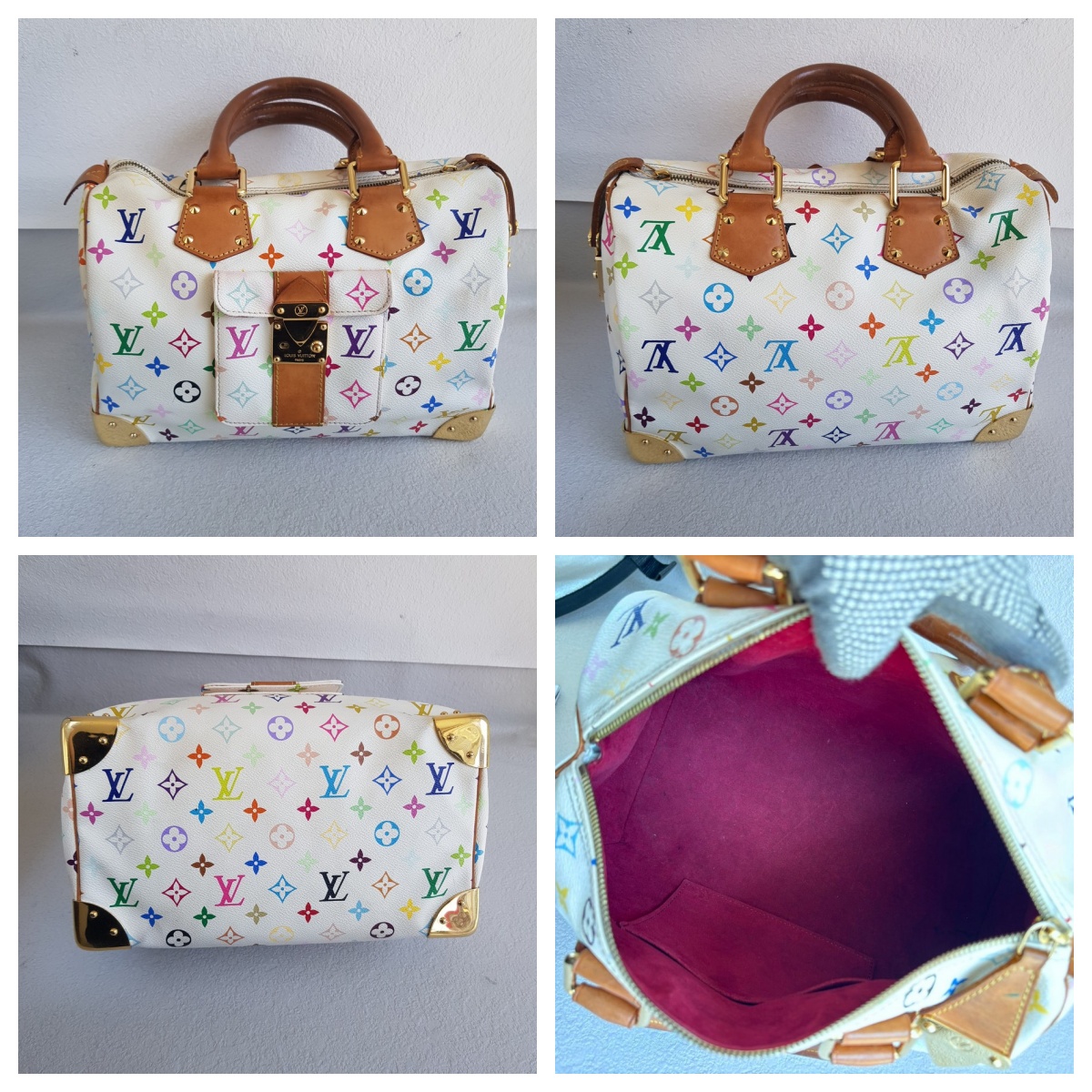 LV Vintage Speedy Multicolor Monogram Coated Canvas with Leather and Gold Hardware #RSRR-1 - Image 2