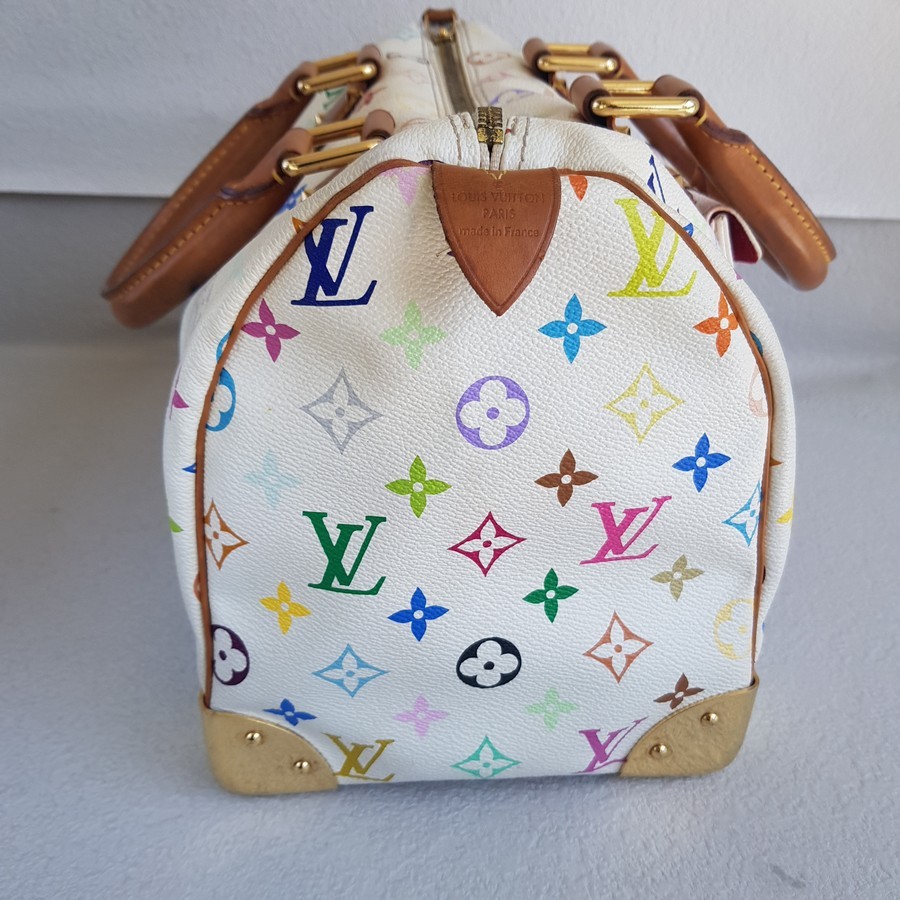 LV Vintage Speedy Multicolor Monogram Coated Canvas with Leather and Gold Hardware #RSRR-1 - Image 7