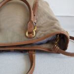 Prada 2Way Bag Brown Canvas with Leather and Gold Hardware #RYTL-3 - Image 10