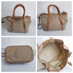 Prada 2Way Bag Brown Canvas with Leather and Gold Hardware #RYTL-3 - Image 2