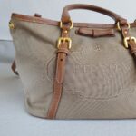 Prada 2Way Bag Brown Canvas with Leather and Gold Hardware #RYTL-3 - Image 3