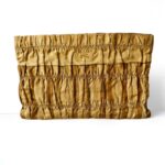 Prada BP0237 Clutch Brown Nylon with Gold Hardware #ROER-8