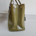 Prada Lux Tote Olive Green Saffiano Vernic Leather with Silver Hardware #RKLY-6 - Image 7