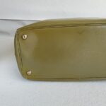 Prada Lux Tote Olive Green Saffiano Vernic Leather with Silver Hardware #RKLY-6 - Image 10