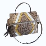 Tod's Wave Bag Grey/yellow Snake Skin with Silver Hardware #RCEO-4