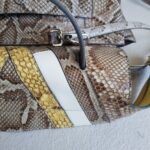 Tod's Wave Bag Grey/yellow Snake Skin with Silver Hardware #RCEO-4 - Image 6