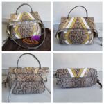 Tod's Wave Bag Grey/yellow Snake Skin with Silver Hardware #RCEO-4 - Image 2