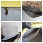 Tod's Wave Bag Grey/yellow Snake Skin with Silver Hardware #RCEO-4 - Image 18