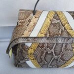 Tod's Wave Bag Grey/yellow Snake Skin with Silver Hardware #RCEO-4 - Image 3