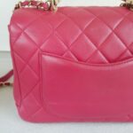 Chanel 2way Bag Pinkish Red Lambskin with Light Gold Hardware #ROLL-1 - Image 5