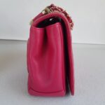 Chanel 2way Bag Pinkish Red Lambskin with Light Gold Hardware #ROLL-1 - Image 8