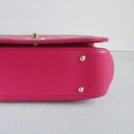 Chanel 2way Bag Pinkish Red Lambskin with Light Gold Hardware #ROLL-1 - Image 12