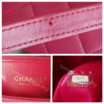 Chanel 2way Bag Pinkish Red Lambskin with Light Gold Hardware #ROLL-1 - Image 17