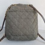 Chanel Backpack Olive Green Canvas with Leather and Gold Hardware #RERC-6 - Image 4
