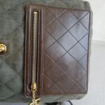 Chanel Backpack Olive Green Canvas with Leather and Gold Hardware #RERC-6 - Image 12