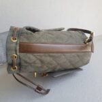 Chanel Backpack Olive Green Canvas with Leather and Gold Hardware #RERC-6 - Image 6