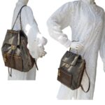 Chanel Backpack Olive Green Canvas with Leather and Gold Hardware #RERC-6 - Image 21