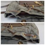 Chanel Backpack Olive Green Canvas with Leather and Gold Hardware #RERC-6 - Image 10