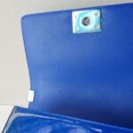 Chanel Boy Medium 25cm Blue Patent Leather with Silver Hardware #RTSK-2 - Image 21