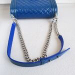 Chanel Boy Medium 25cm Blue Patent Leather with Silver Hardware #RTSK-2 - Image 16
