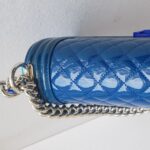 Chanel Boy Medium 25cm Blue Patent Leather with Silver Hardware #RTSK-2 - Image 11