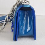 Chanel Boy Medium 25cm Blue Patent Leather with Silver Hardware #RTSK-2 - Image 7