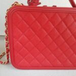 Chanel CC Filigree Vanity Bag Red Grained Calfskin with Gold Hardware #RTSK-1 - Image 5