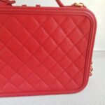 Chanel CC Filigree Vanity Bag Red Grained Calfskin with Gold Hardware #RTSK-1 - Image 6