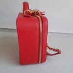 Chanel CC Filigree Vanity Bag Red Grained Calfskin with Gold Hardware #RTSK-1 - Image 8