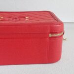 Chanel CC Filigree Vanity Bag Red Grained Calfskin with Gold Hardware #RTSK-1 - Image 11