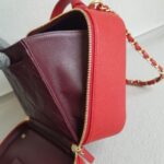 Chanel CC Filigree Vanity Bag Red Grained Calfskin with Gold Hardware #RTSK-1 - Image 23