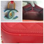 Chanel CC Filigree Vanity Bag Red Grained Calfskin with Gold Hardware #RTSK-1 - Image 17