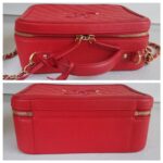 Chanel CC Filigree Vanity Bag Red Grained Calfskin with Gold Hardware #RTSK-1 - Image 9
