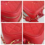 Chanel CC Filigree Vanity Bag Red Grained Calfskin with Gold Hardware #RTSK-1 - Image 13