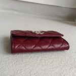 Chanel Card Holder Maroon Grained Calfskin with Silver Hardware #ROTE-1 - Image 7