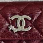 Chanel Card Holder Maroon Grained Calfskin with Silver Hardware #ROTE-1 - Image 10