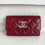 Chanel Card Holder Maroon Grained Calfskin with Silver Hardware #ROTE-1 - Image 2